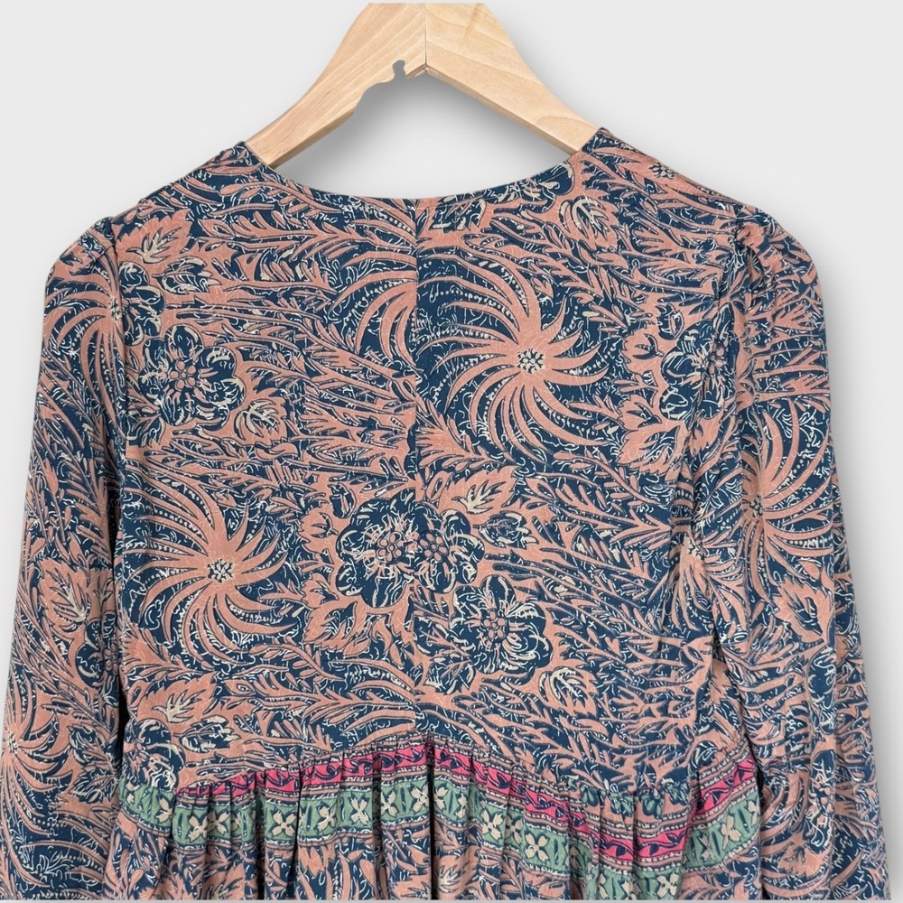 Karma Highway Babydoll Dress Womens One Size Blue Pink New Floral Paisley Boho - Picture 10 of 11